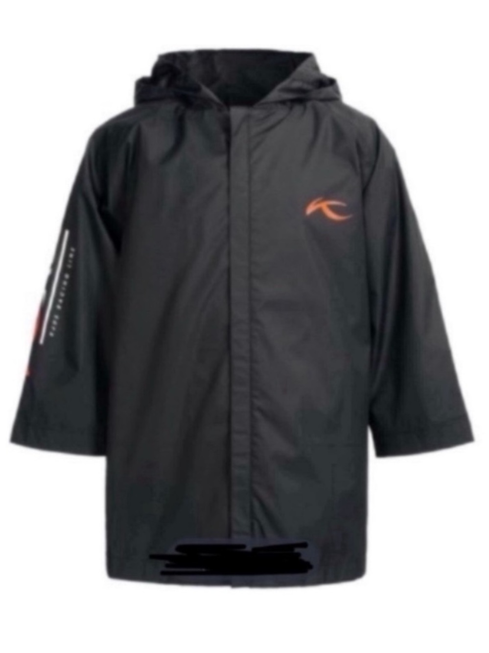 KJUS Kids Black Rain Jacket with Hood